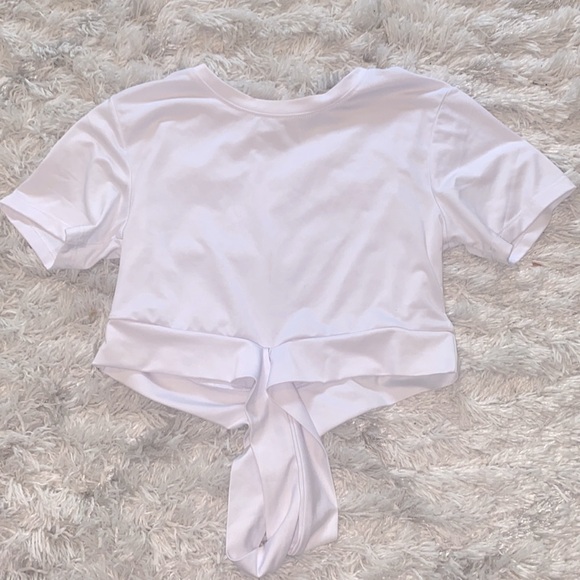 NVGTN white short sleeve crossbody top. In size S. - Picture 2 of 4